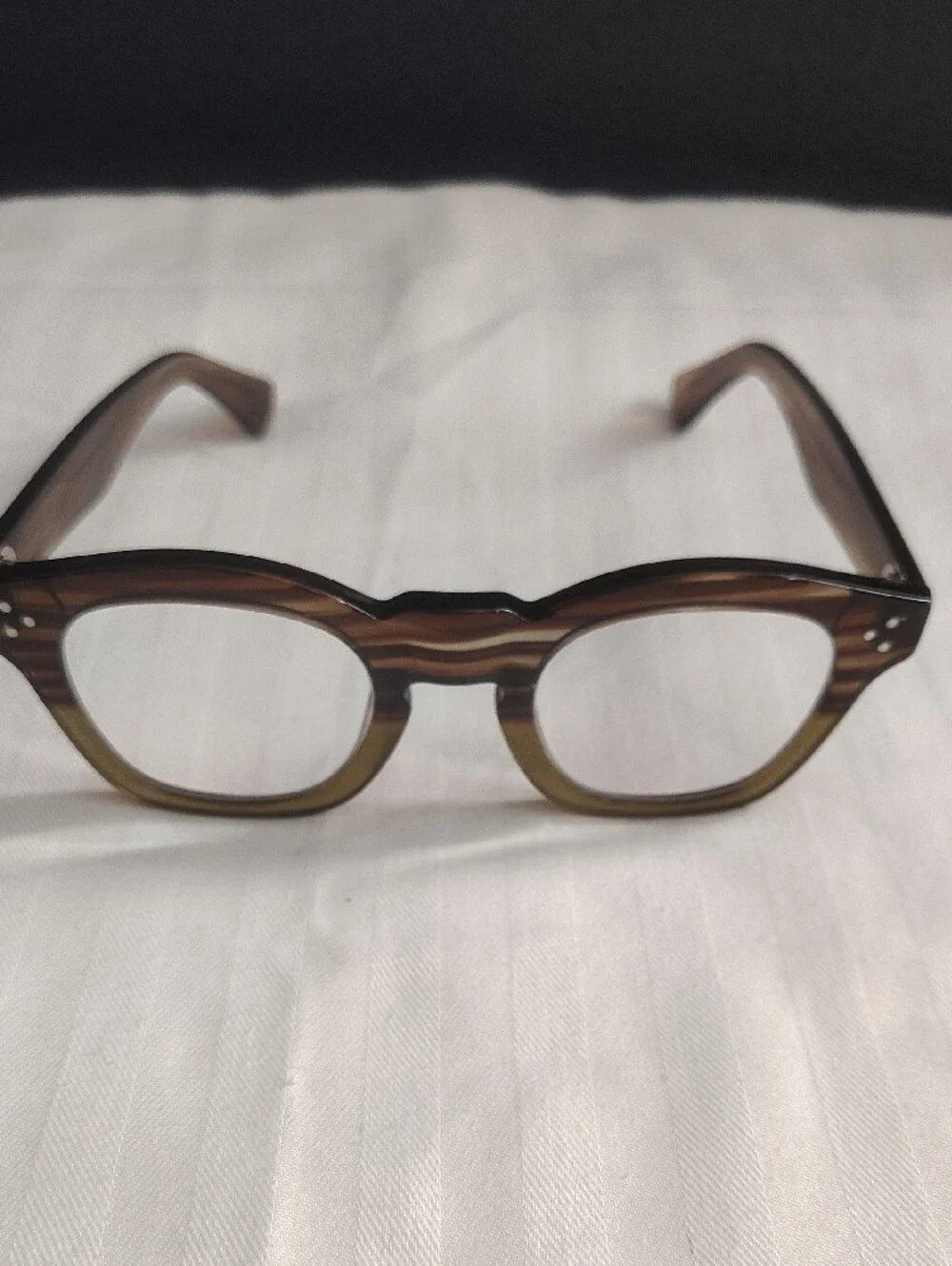 Executive Academia Chunky Green/Tortoise Keyhose Nose Oversized Optical Glasses
